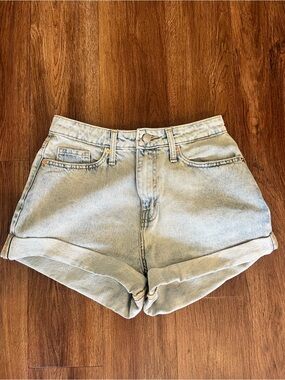 wild fable Light Wash High-Rise Rolled Cuff Denim Shorts